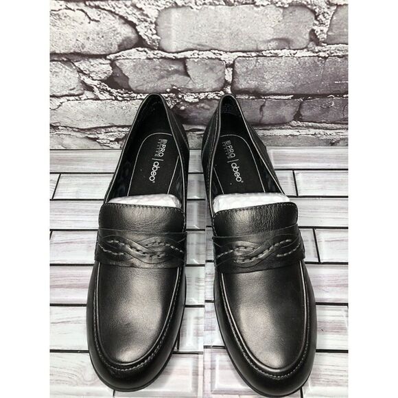 ABEO PRO Jade Comfortable Black Metallic Heel Loafer Shoes Women’s Sz 10US/41EU - Picture 4 of 16